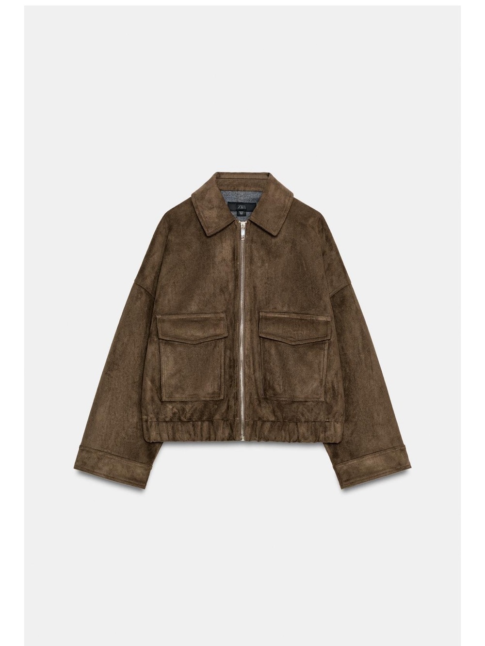 Zara Suede-Look Bomber Jacket - Women's